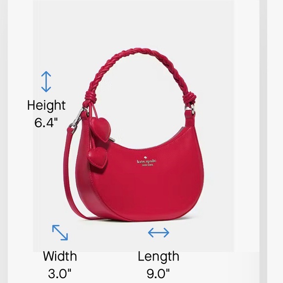 NWT Kate Spade Valentine Nova Braided Handle Small Crescent Crossbody Bag KN610 - Picture 4 of 8